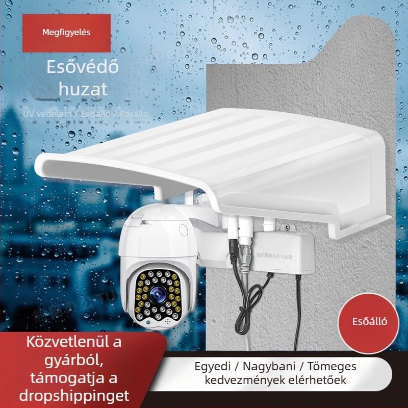 Megfigyelő kamera esővédő burkolat — kültéri védelem eső és nap ellen, por elleni védelem, modell 1260, műanyag, négyszögletes, kiegészítő: pajzs
