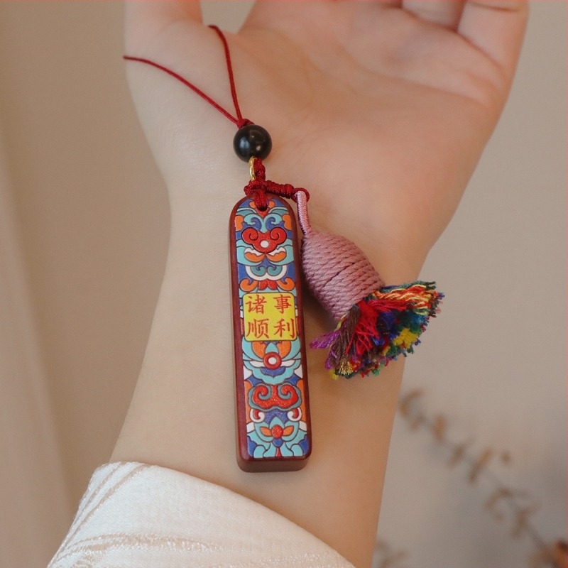 Sandelőfa festett medál virágos mintával – új kínai stílus, prémium modell, 2025 tavasz