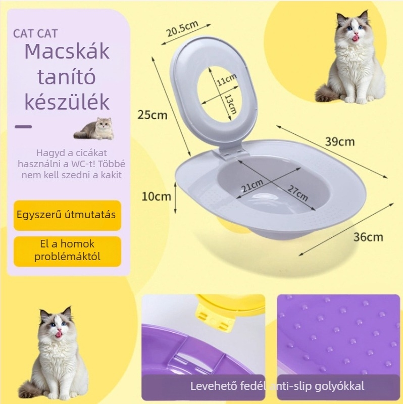 Macska WC szagtalanító automata almotálca – guggolásos edzés, intelligens, PP anyag, márka Haisuda