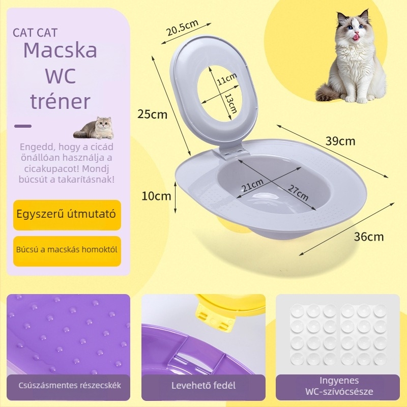 Macska WC szagtalanító automata almotálca – guggolásos edzés, intelligens, PP anyag, márka Haisuda