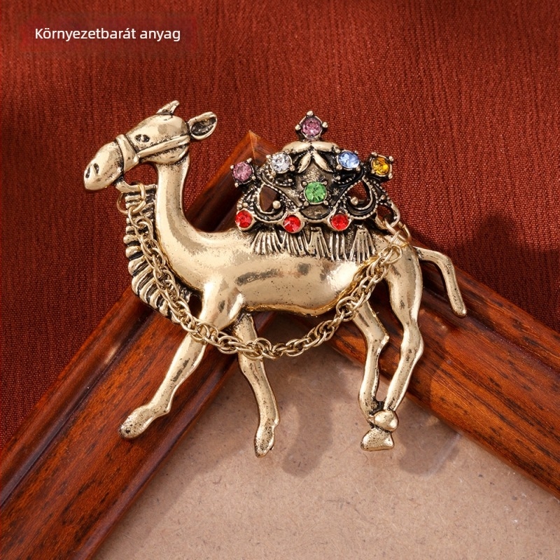 Retro teve brooch – uniszex, ötvözet, gyémánt felülettel, állat alakú (Ősz 2025)