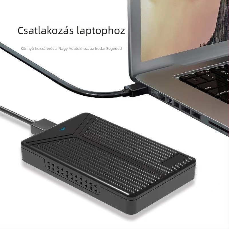 USB 3.1–SATA külső HDD/SSD tok – ABS műanyag – Támogatja a 2-4 TB meghajtókat – Maximális átviteli sebesség 6 Gbps