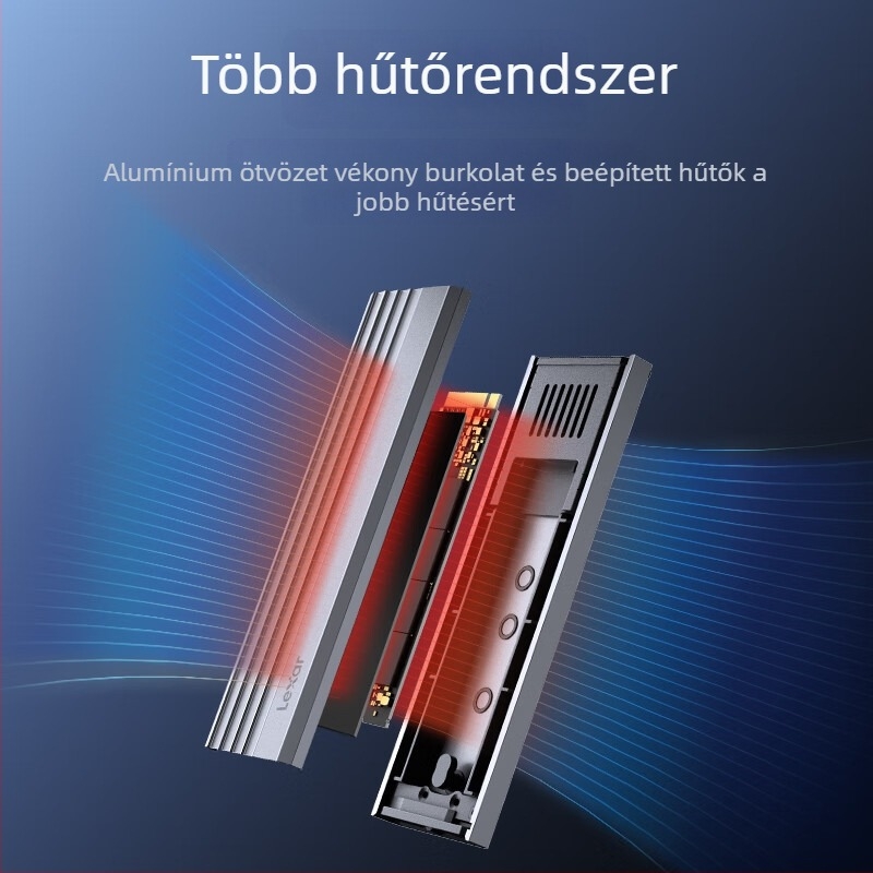 Lexa E300 M.2 NVMe külső SSD-ház — fémből készült burkolat, modell e300, nemzeti garancia