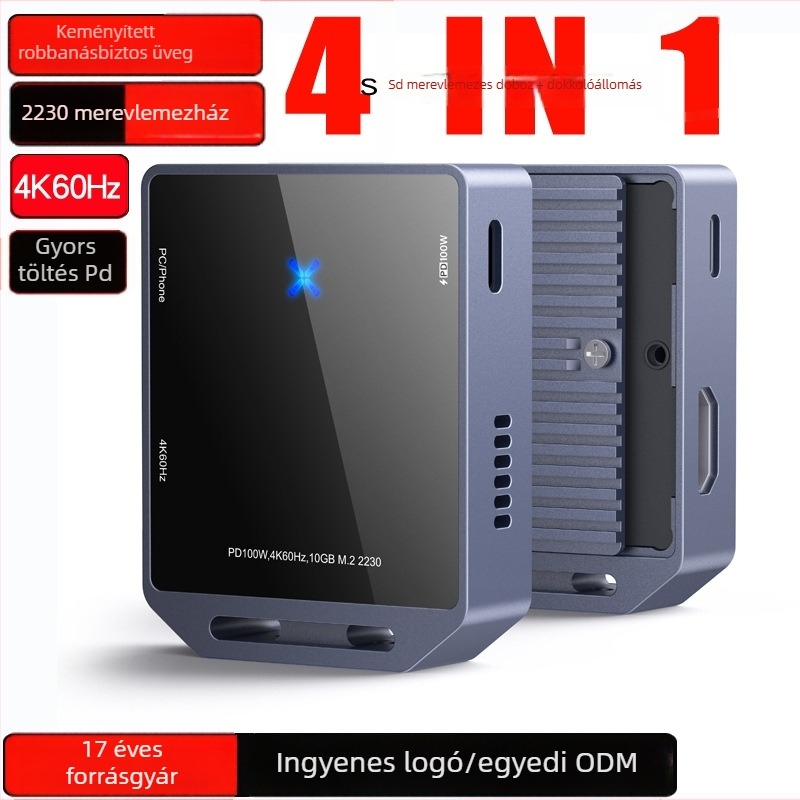 M.2 NVMe SSD ház, kettős protokoll támogatás, USB 3.2 Gen2, fém burkolat, 10Gbps átvitel, 1 év garancia
