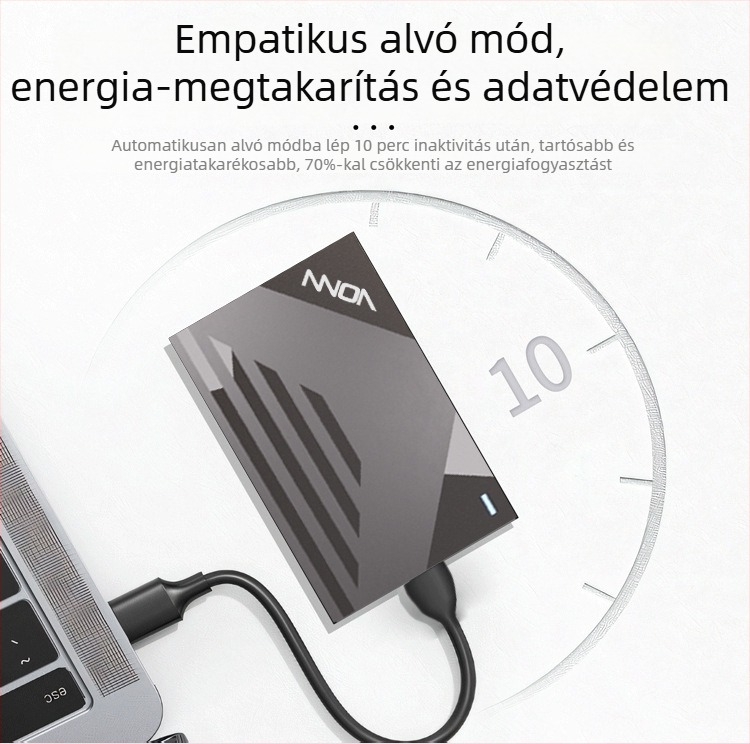 VONN v6 külső SSD tok, ABS anyagból, 4TB kapacitás, USB 3.0 interfész