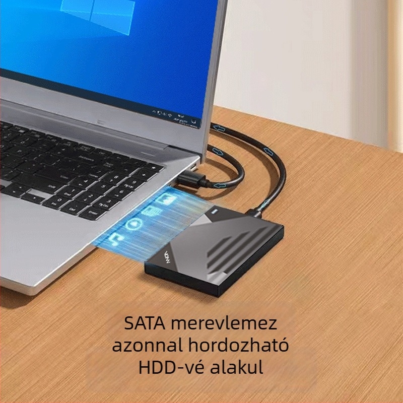 VONN v6 külső SSD tok, ABS anyagból, 4TB kapacitás, USB 3.0 interfész