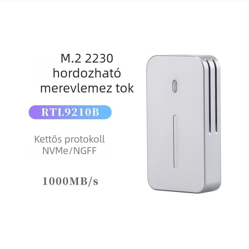 M.2 NVMe/NGFF 2230 SSD tok, kettős protokoll, USB 10 Gbps, CNC alumínium ház hőelvezetéssel
