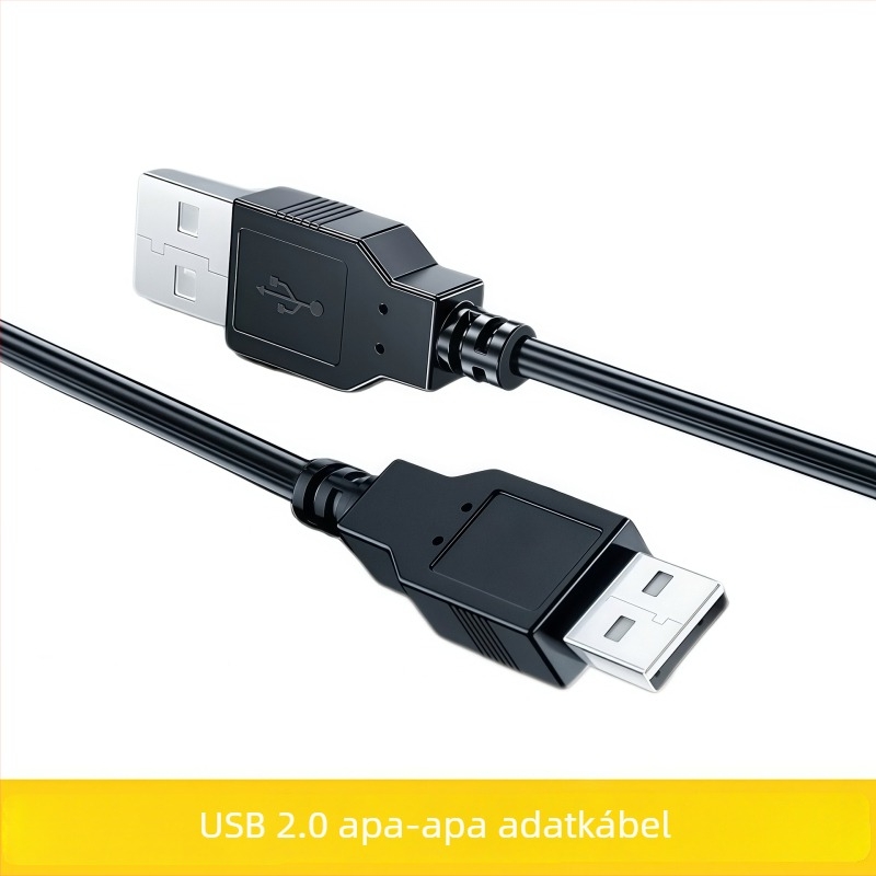 USB 2.0 A–A adatkábel, férfi–férfi, USB adatkábel, réz-nikkel bevonat, hosszok: 1 m, 1,5 m, 1,8 m, 3 m