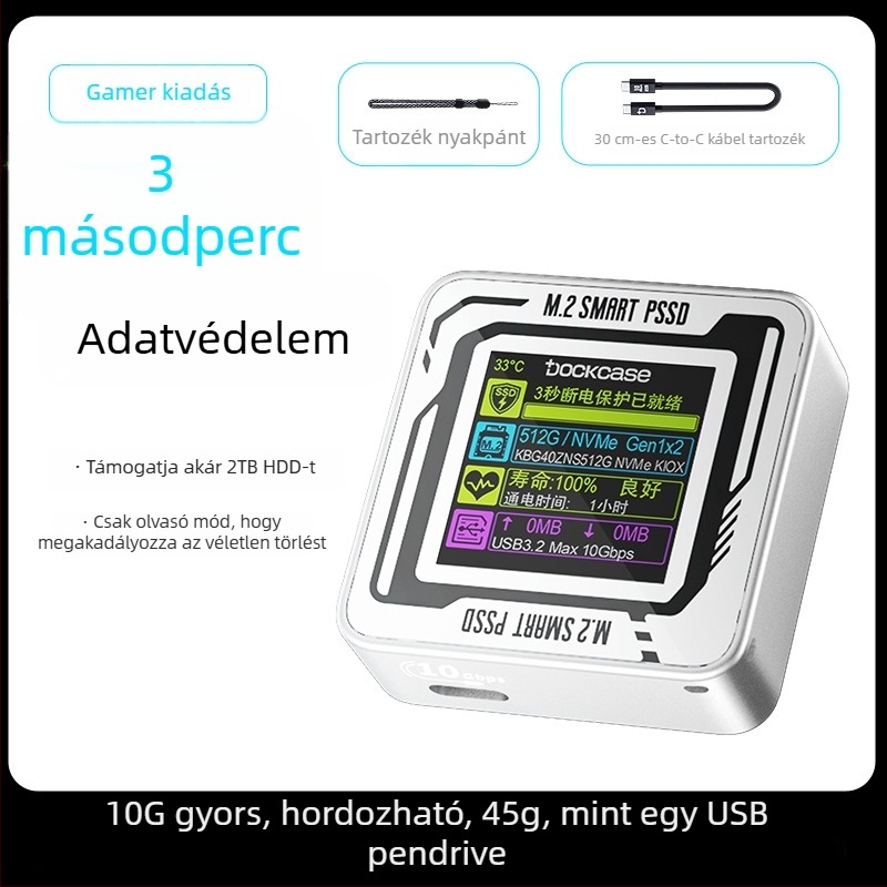 Dockcase M.2 SSD ház 2230 kijelzővel iPhone 15 Pro/Pro Max számára
