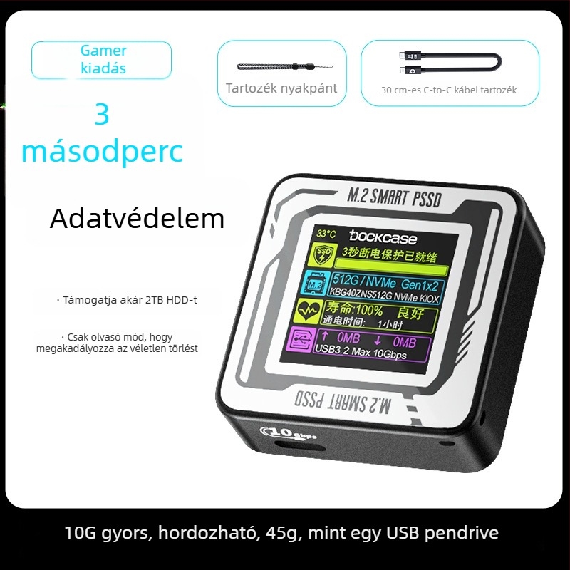 Dockcase M.2 SSD ház 2230 kijelzővel iPhone 15 Pro/Pro Max számára
