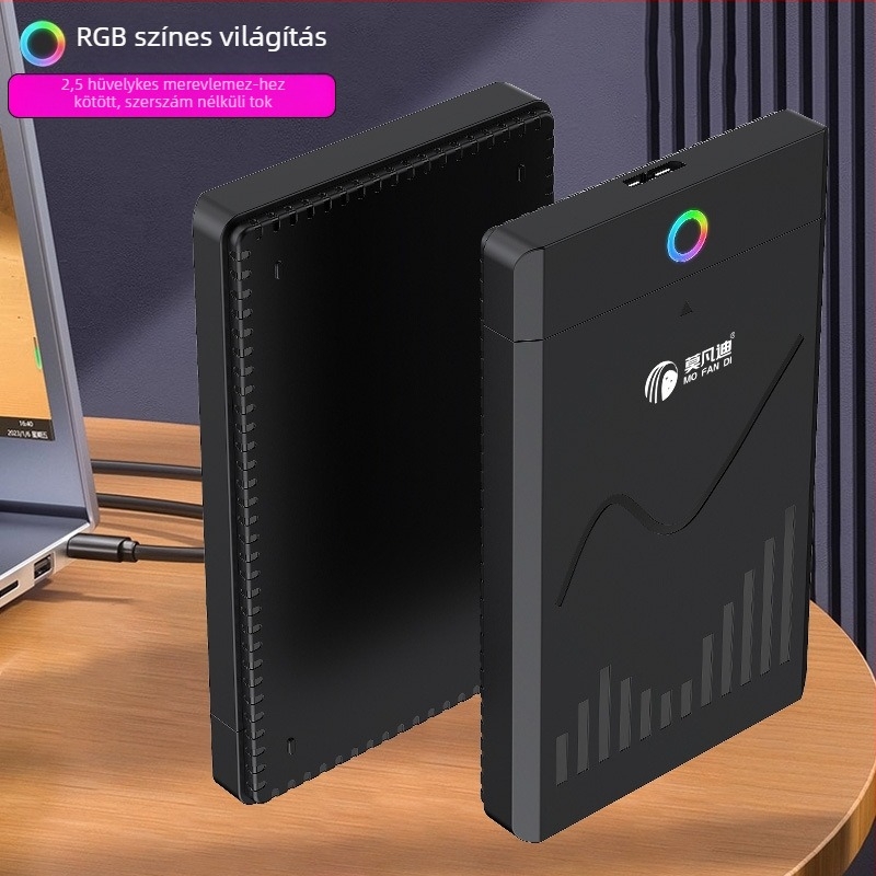 SATA külső merevlemez tok – szerszámmentes kialakítás, USB 3.0/3.1/2.0, Type-C 3.1, ABS, 6TB max