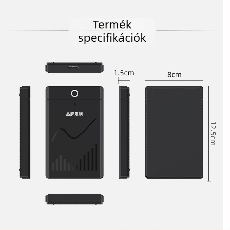 SATA külső merevlemez tok – szerszámmentes kialakítás, USB 3.0/3.1/2.0, Type-C 3.1, ABS, 6TB max