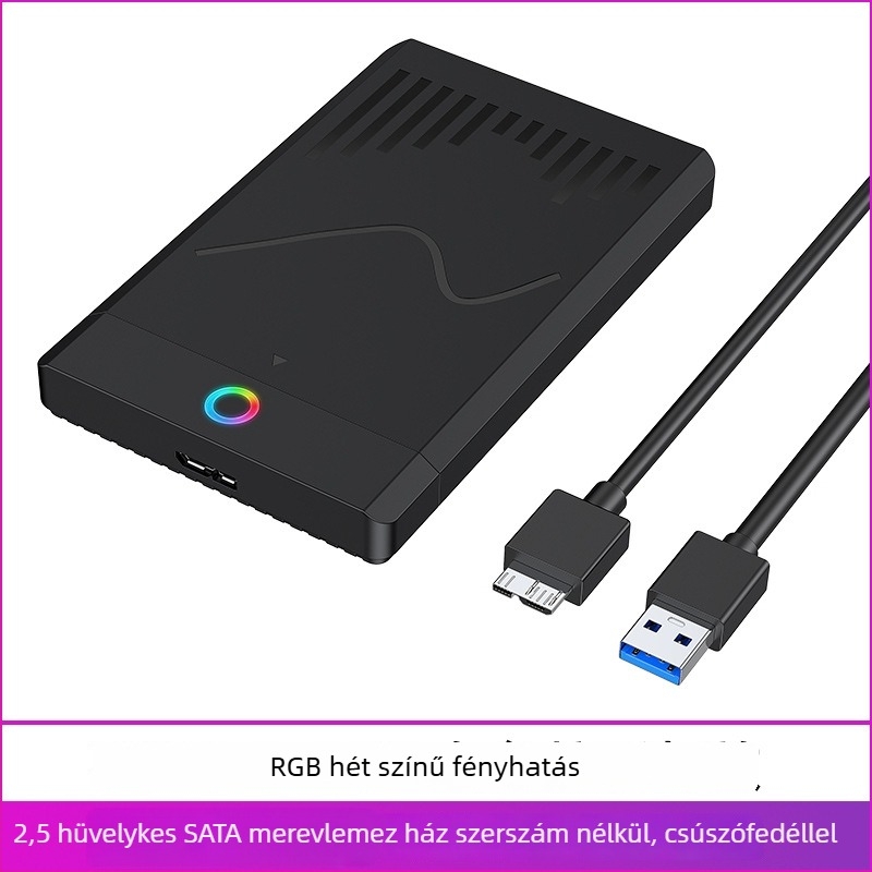 SATA külső merevlemez tok – szerszámmentes kialakítás, USB 3.0/3.1/2.0, Type-C 3.1, ABS, 6TB max