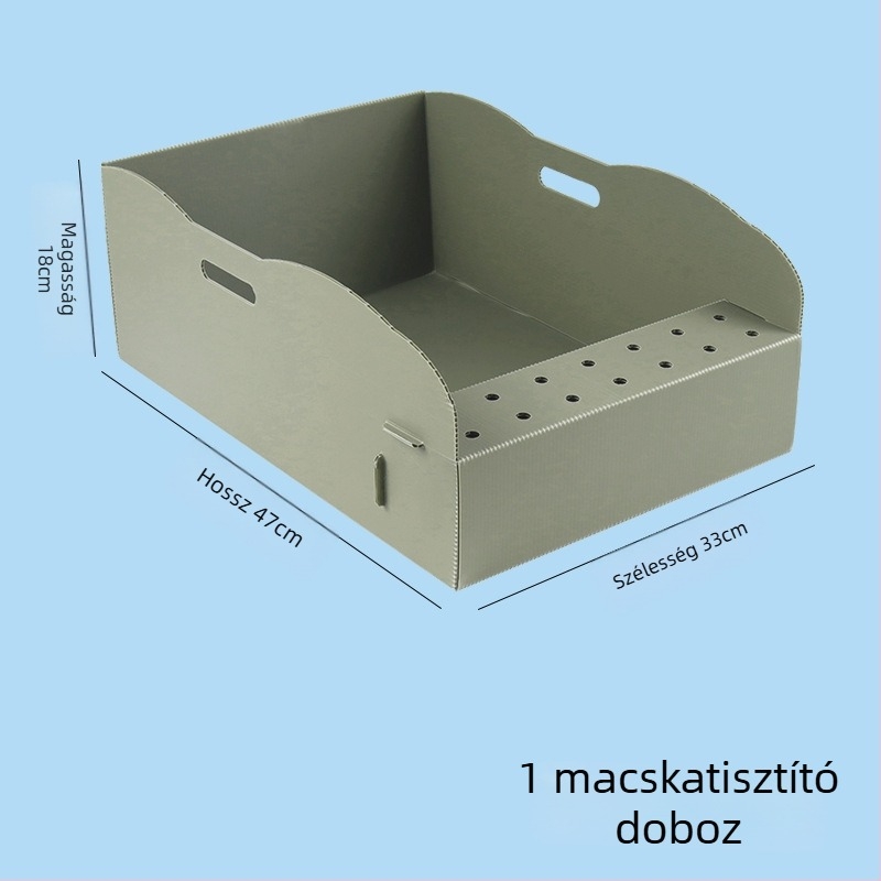 Egyszer használatos macskaalomtál – anti-fröccsölés, összecsukható és hordozható, tisztítást nem igényel, PVC anyag, felnőtt macskáknak.