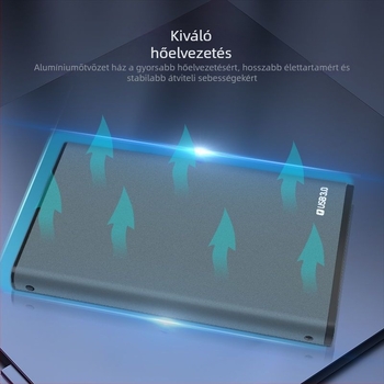 Laptop SATA HDD/SSD ház USB 3.0, külső fém tok
