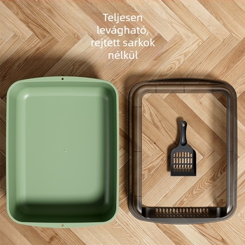 Félzárt macskaalomtál, extralarge méret, műanyag, magas oldalakkal