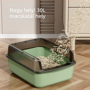 Félzárt macskaalomtál, extralarge méret, műanyag, magas oldalakkal