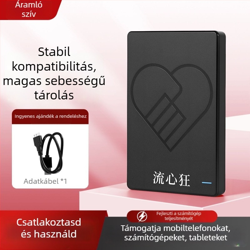 Külső USB 3.0 hordozható merevlemez, 1TB/750GB, PC-hez, TV-hez és PS4-hez kompatibilis