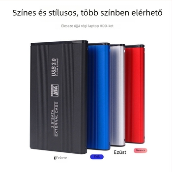USB 3.0 külső SATA merevlemez-tok, alumínium ötvözet test, 5 Gbps