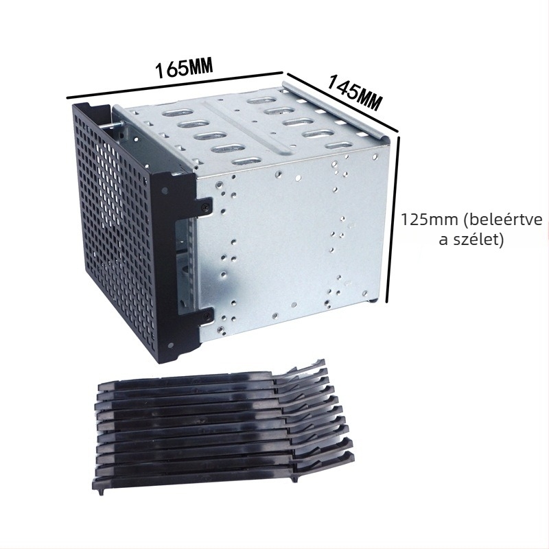 Alumínium 3,5'' HDD-keret 5,25'' meghajtórekeszhez, 3 lemezes kapacitás, QY