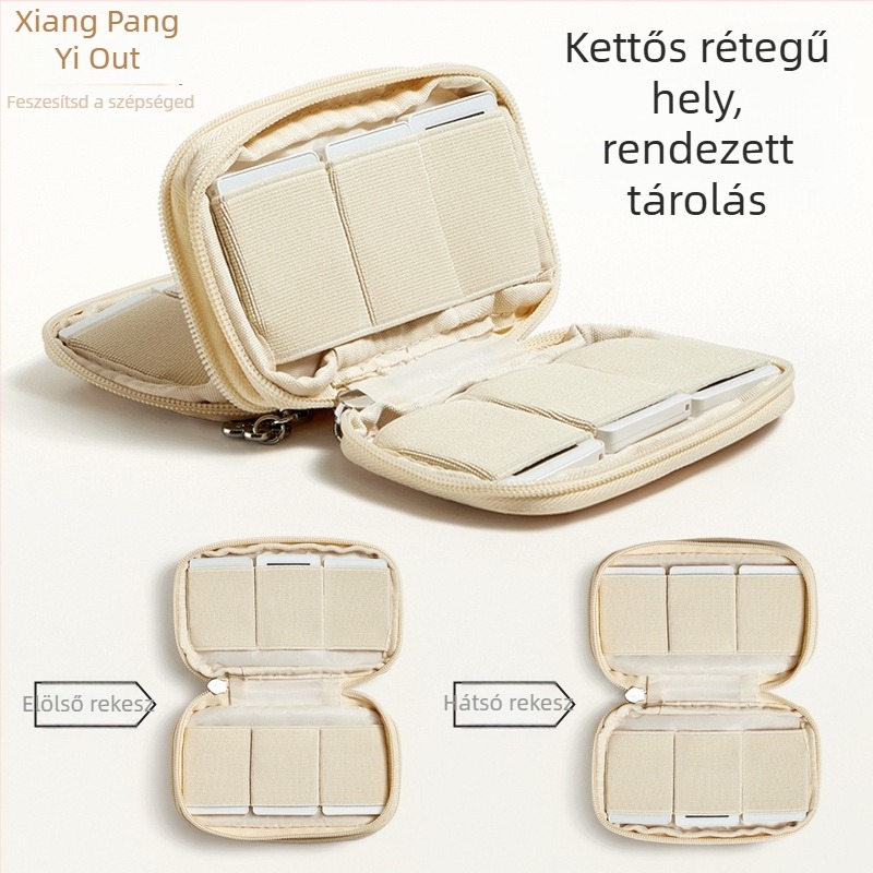 USB‑tartozékok tároló táska USB-meghajtók és biztonsági kulcsok számára (Model C008; Anyag: textil; Offset nyomtatás; Belső csomagolás; USB tárolásra tervezve)