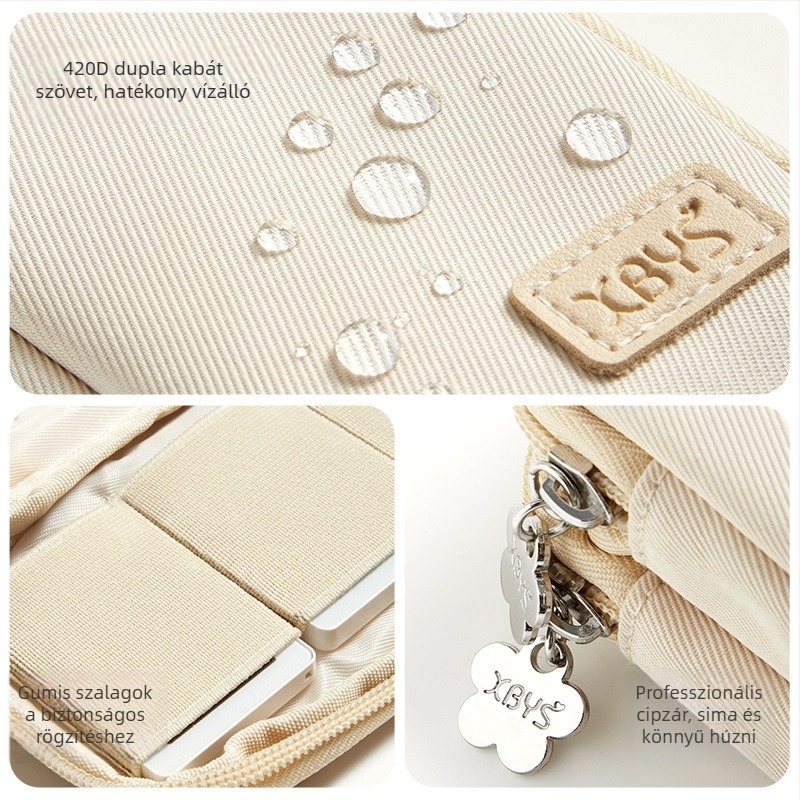USB‑tartozékok tároló táska USB-meghajtók és biztonsági kulcsok számára (Model C008; Anyag: textil; Offset nyomtatás; Belső csomagolás; USB tárolásra tervezve)