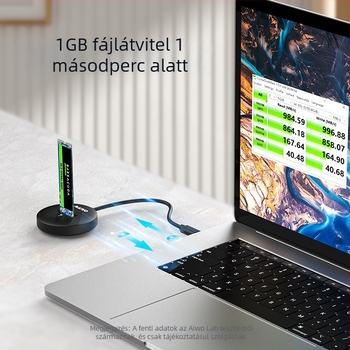 Maiwo M.2 NVMe külső SSD tok, USB-C 3.1, 10Gbps, 2TB-ig támogatva, NGFF, modell K1698P