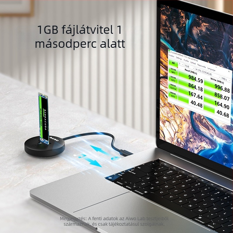 Maiwo M.2 NVMe külső SSD tok, USB-C 3.1, 10Gbps, 2TB-ig támogatva, NGFF, modell K1698P
