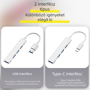 USB 3.0 hub dokkolóállomás, 4-portos USB osztó laptophoz
