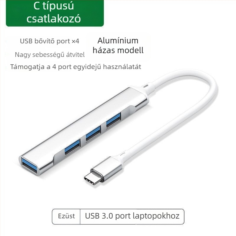 USB 3.0 hub dokkolóállomás, 4-portos USB osztó laptophoz