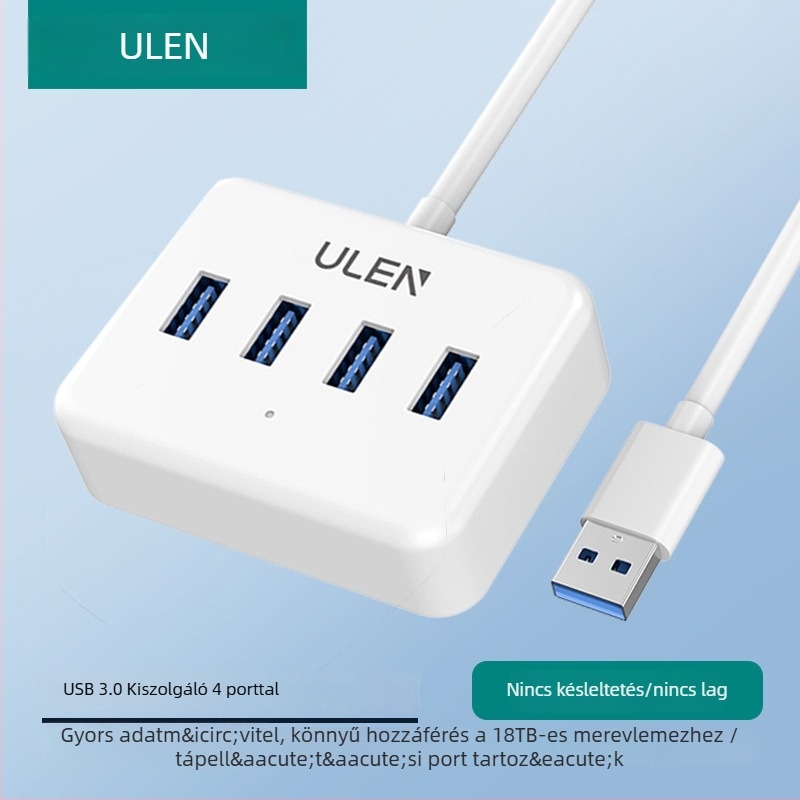 USB 3.0 4-portos hub USB-C bővítéssel, külső tápegység, 5Gbps