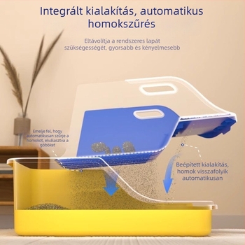 Nyitott/félig zárt macskaalom tál, PVC anyagú, anti-splash, non-smart