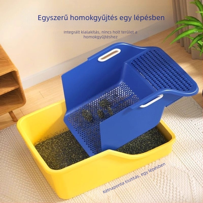 Nyitott/félig zárt macskaalom tál, PVC anyagú, anti-splash, non-smart