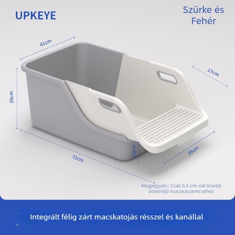 Nyitott/félig zárt macskaalom tál, PVC anyagú, anti-splash, non-smart