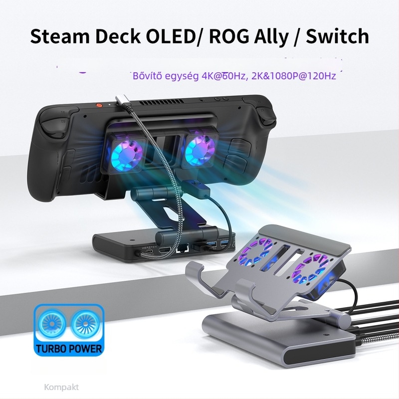 SteamDeck dokkolóállomás USB-C hub, 10Gbps, 30 cm kábel, külső táp nélkül — Modell SD009B