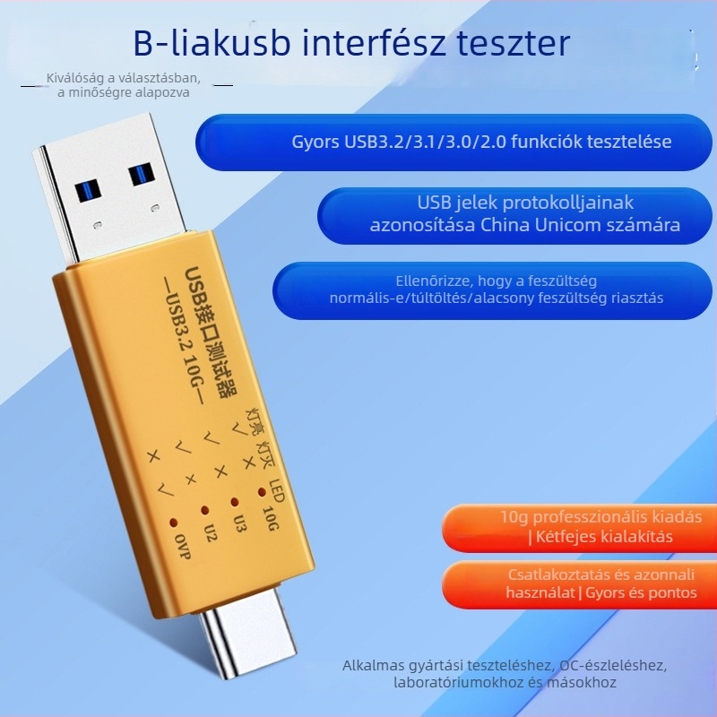 USB teszter hub feszültség- és áramméréshez, USB 3.0 interfész (Modell FT-QCU31, 5Gbps, külső tápegység nélkül, egyportos)
