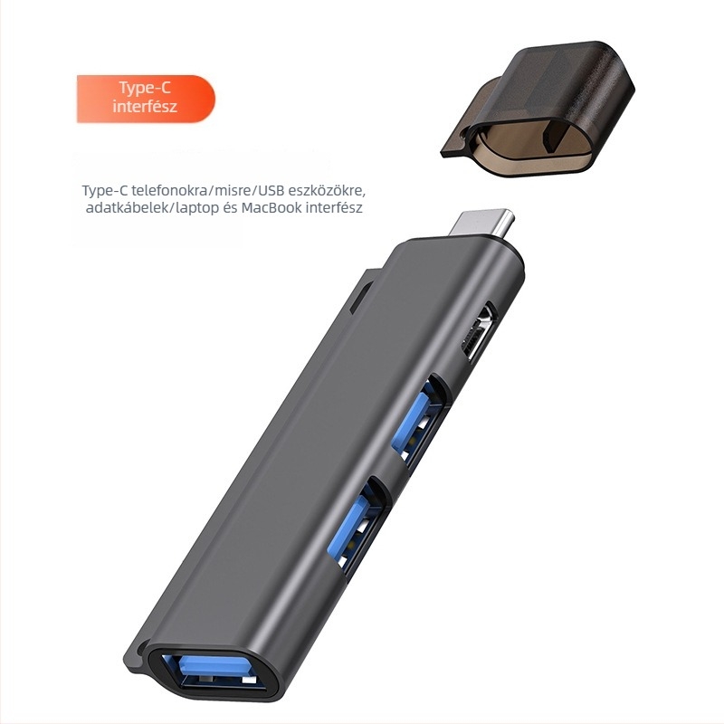JAYA USB-C 4-portos USB 3.0 dokkoló hub (JY-931), 5Gbps, külső tápellátás nélkül