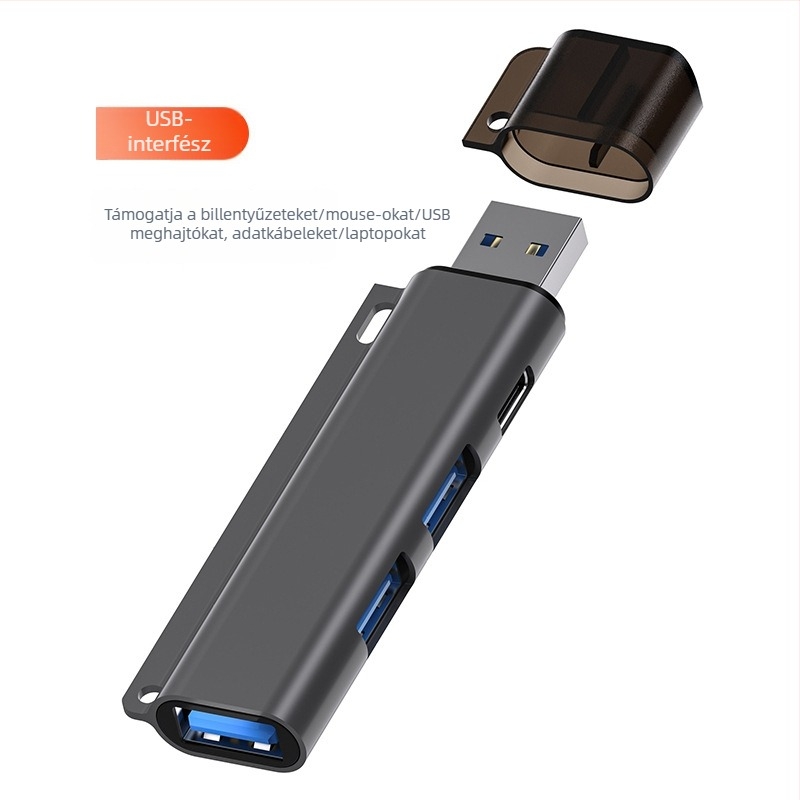 JAYA USB-C 4-portos USB 3.0 dokkoló hub (JY-931), 5Gbps, külső tápellátás nélkül