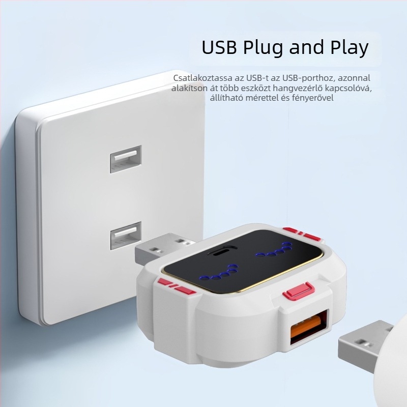 Intelligens beszédkonverter USB‑bővítőkábelhez, dokkoló állomás, mini osztó, hangvezérlésű hub