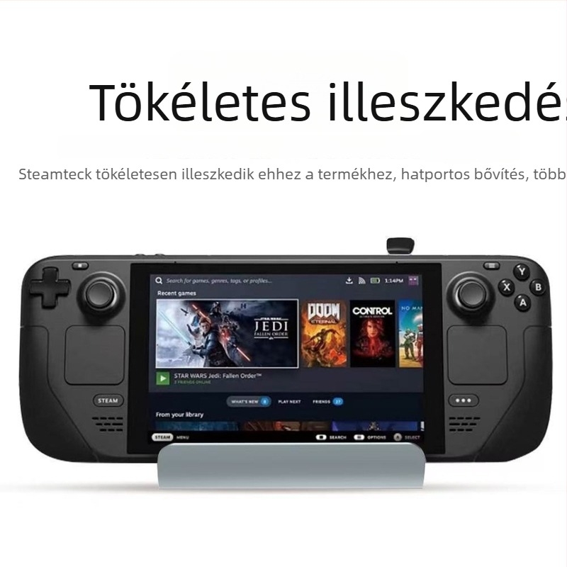 Steam Deck dokkolóállomás — USB-C hub HDMI 4K, Gigabites Ethernet, külső tápegység, 6-portos hub
