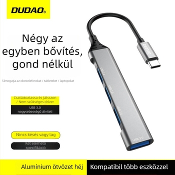 USB-C 4-por USB 3.0 dokkolóhíd, A16T modell, 5 Gbps, külső tápegység nélkül