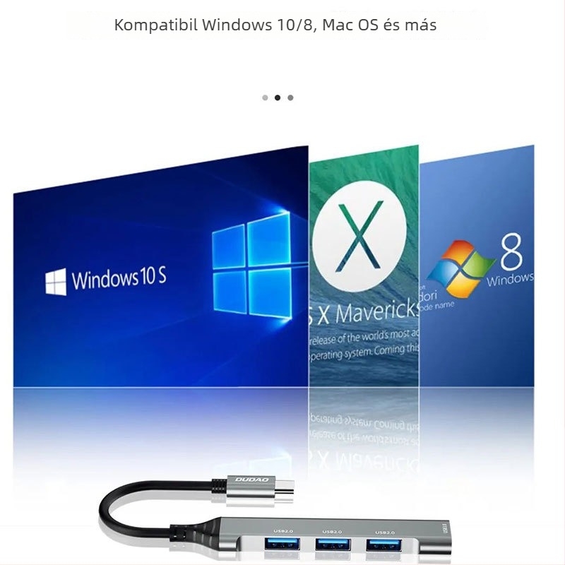 USB-C 4-por USB 3.0 dokkolóhíd, A16T modell, 5 Gbps, külső tápegység nélkül