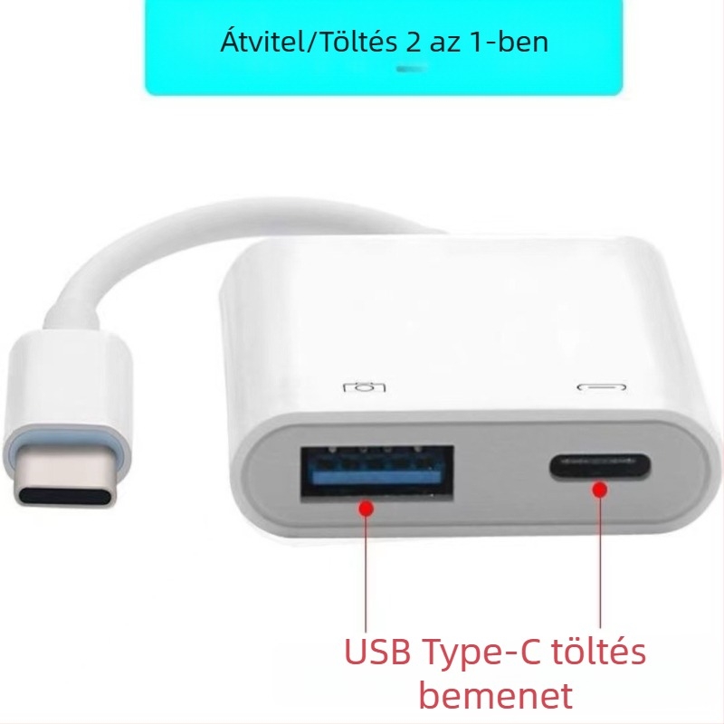 OTG USB hub 1-2 kimenet, telefonokra és táblagépekre, USB 2.0, külső tápegység nélkül