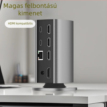 12-in-1 függőleges dokkolóállomás USB-C-vel, USB 3.2 10Gbps, 4K/8K, külső tápegység, kábel 0,15 m