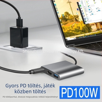 ZEADOW ZD1002 Type-C HDMI 4K Dokkolóállomás USB 3.0, PD Gyors töltés