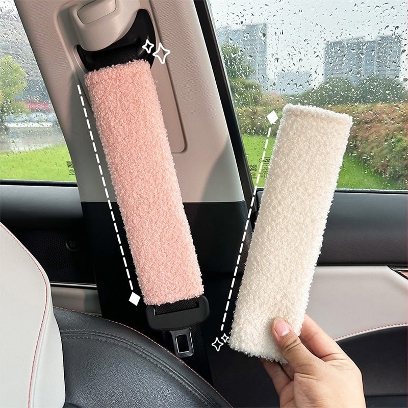 Blue Rain Autó Biztonsági Öv Vállpárna – Puhafa plüss anyag, Anti-Strangulation, Anti-Wear, 50 g, Testreszabható