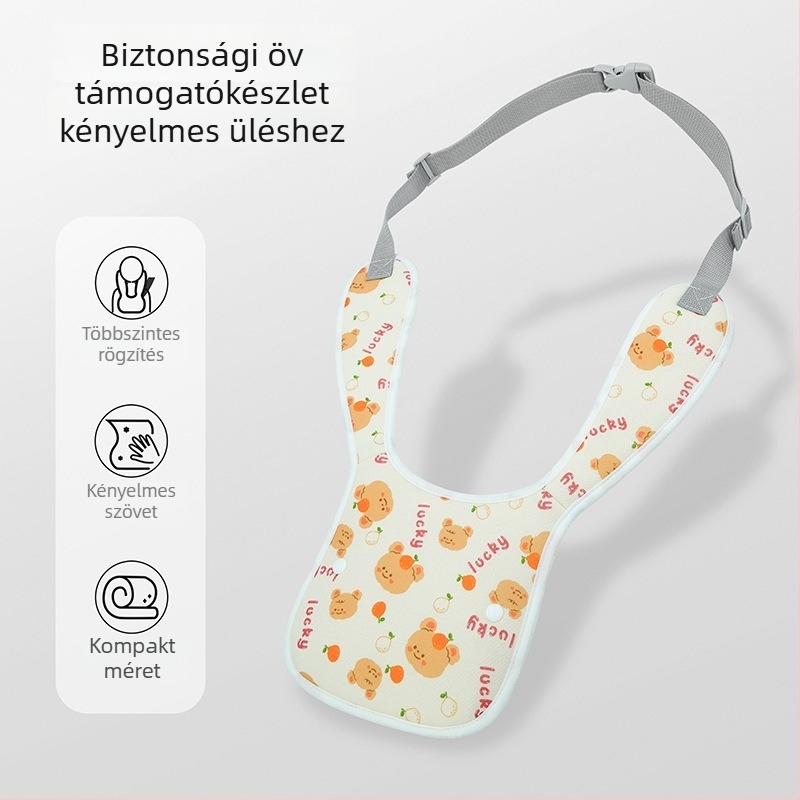 Gyerekeknek való autóöv-szabályozó, rajzfilmszerű design, 81 g, poliészter szál, BearCouple, testreszabás elérhető
