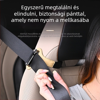 Autóüléshez integrált övhatároló rögzítő klipe elasztikus állítóművel és hátsó kampóval — ötvözet, 58 g, Lorsky