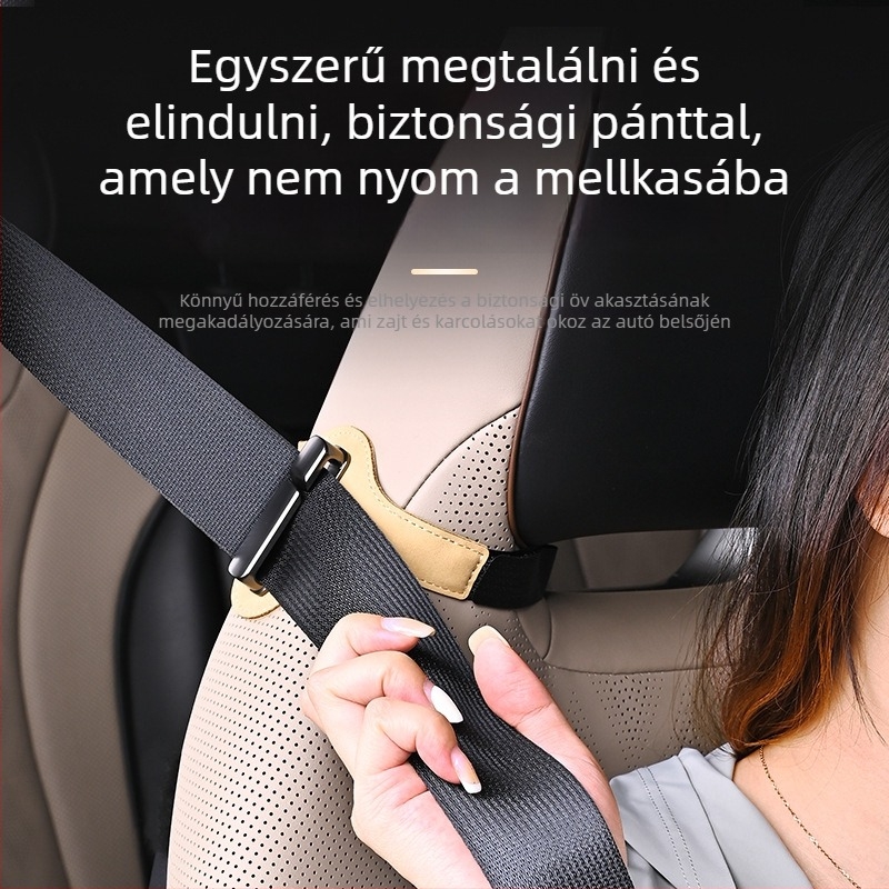 Autóüléshez integrált övhatároló rögzítő klipe elasztikus állítóművel és hátsó kampóval — ötvözet, 58 g, Lorsky