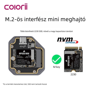 Type-C NVMe/M.2 2230 külső SSD tok iPhone 15 Pro/Max ProRes-hoz, 10Gbps, külső áramellátás nélkül